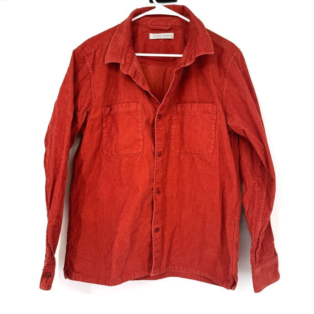 Outerknown Corduroy Button Up Organic Cotton Coastal Shacket Orange Rust Size M